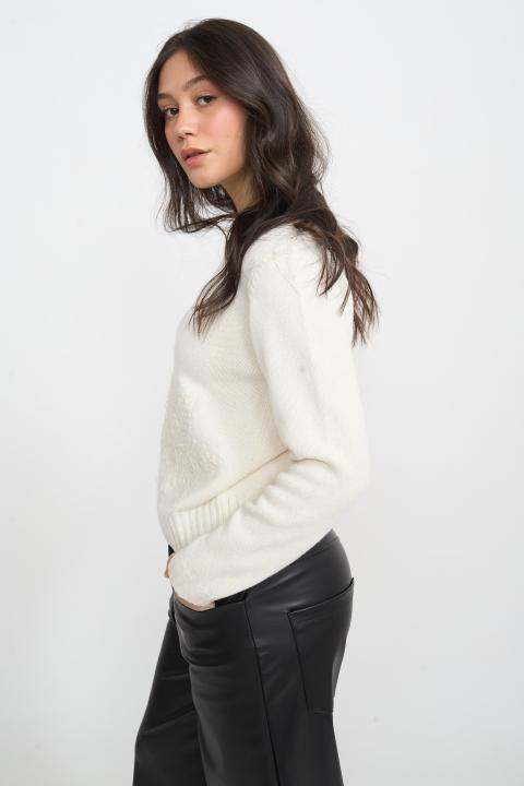 Maglia 2 snowflakes panna - Autunno - Inverno 2025 | Brend