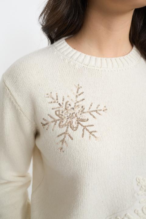 Maglia 2 snowflakes panna - Autunno - Inverno 2025 | Brend