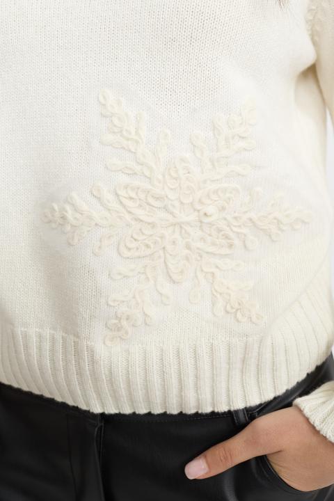 Maglia 2 snowflakes panna - Autunno - Inverno 2025 | Brend