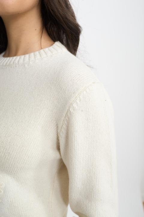 Maglia 2 snowflakes panna - Autunno - Inverno 2025 | Brend