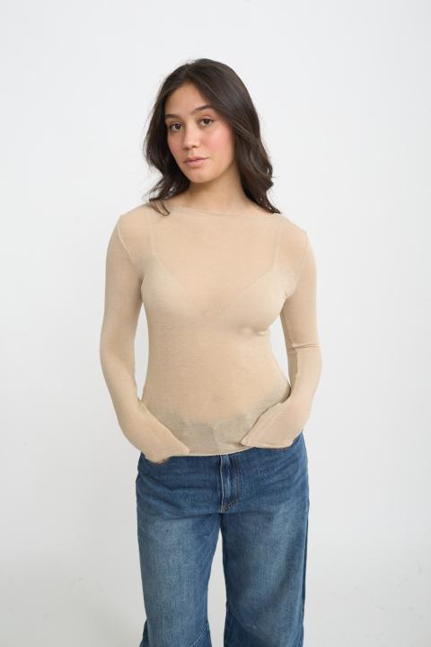 Maglia girocollo cachemire beige - Autunno - Inverno 2025 | Brend