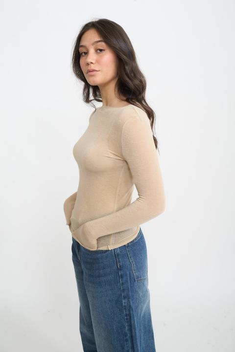 Maglia girocollo cachemire beige - Autunno - Inverno 2025 | Brend