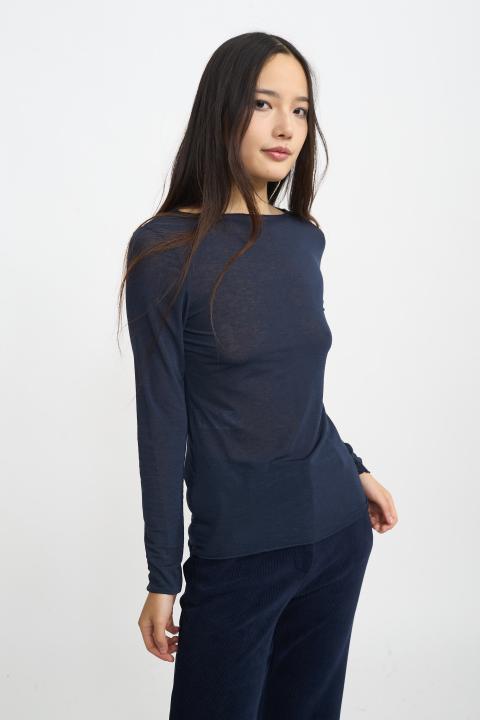 Maglia girocollo cachemire blu - Autunno - Inverno 2025 | Brend