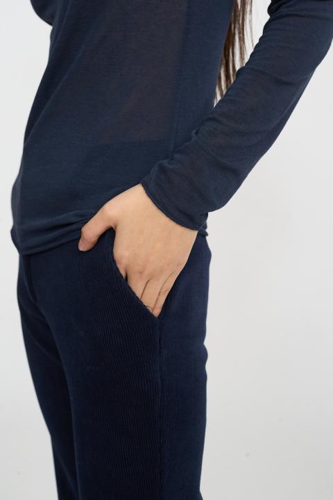 Maglia girocollo cachemire blu - Autunno - Inverno 2025 | Brend