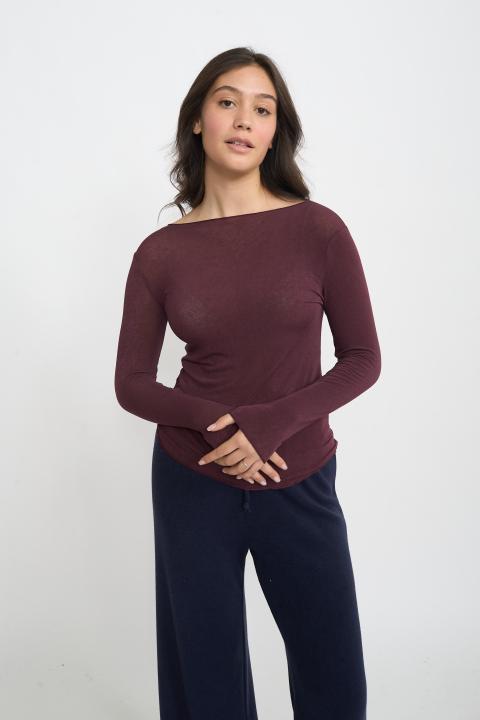 Maglia girocollo cachemire burgundy - Autunno - Inverno 2025 | Brend