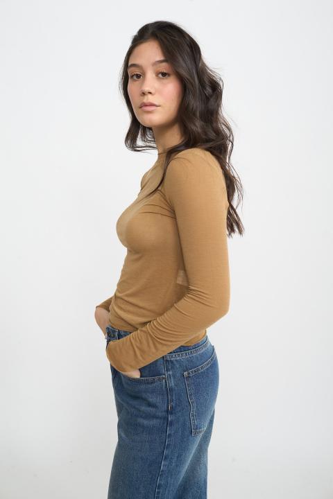 Maglia girocollo cachemire cammello - Autunno - Inverno 2025 | Brend