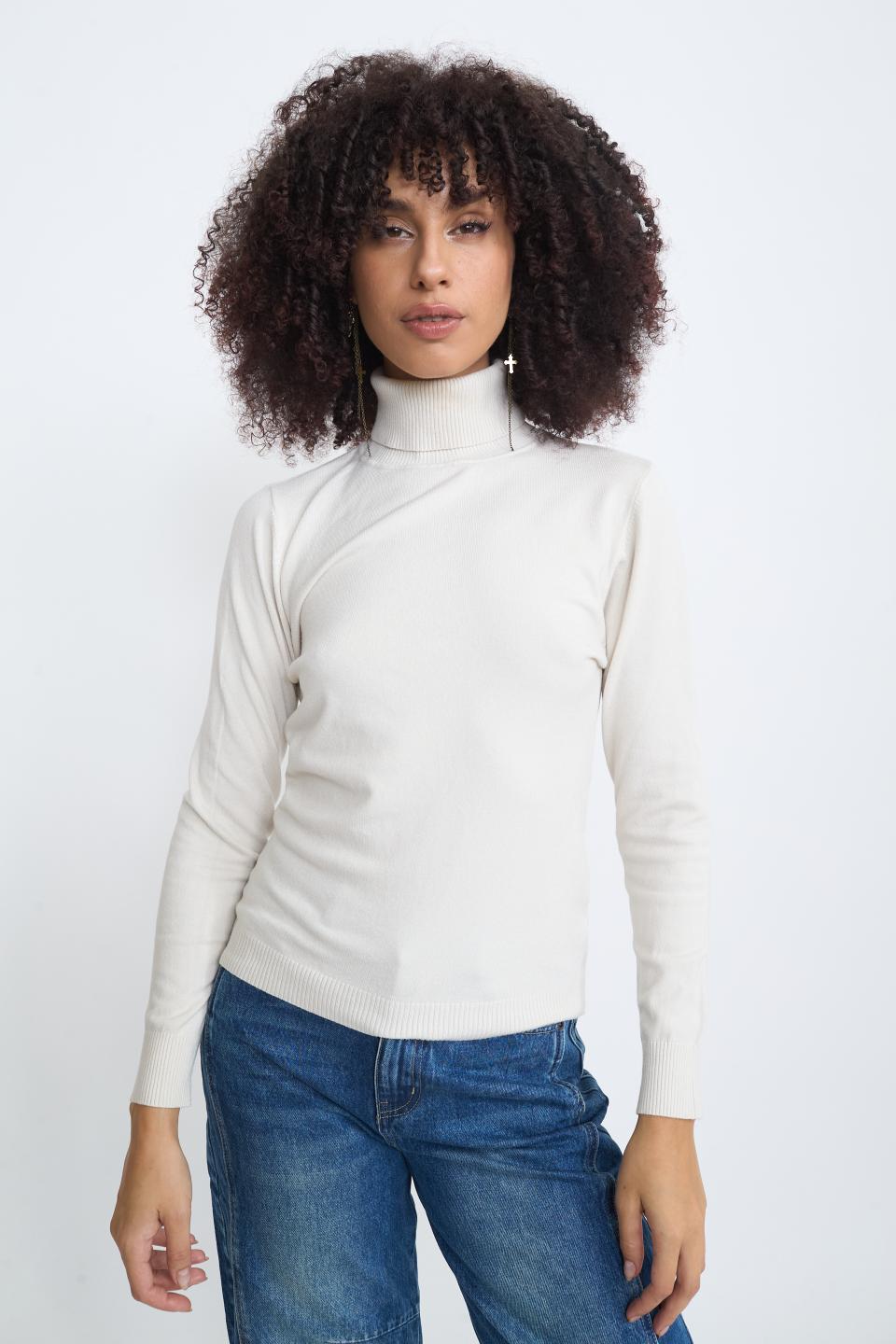 Maglia collo alto latte - Autunno - Inverno 2025 | Brend