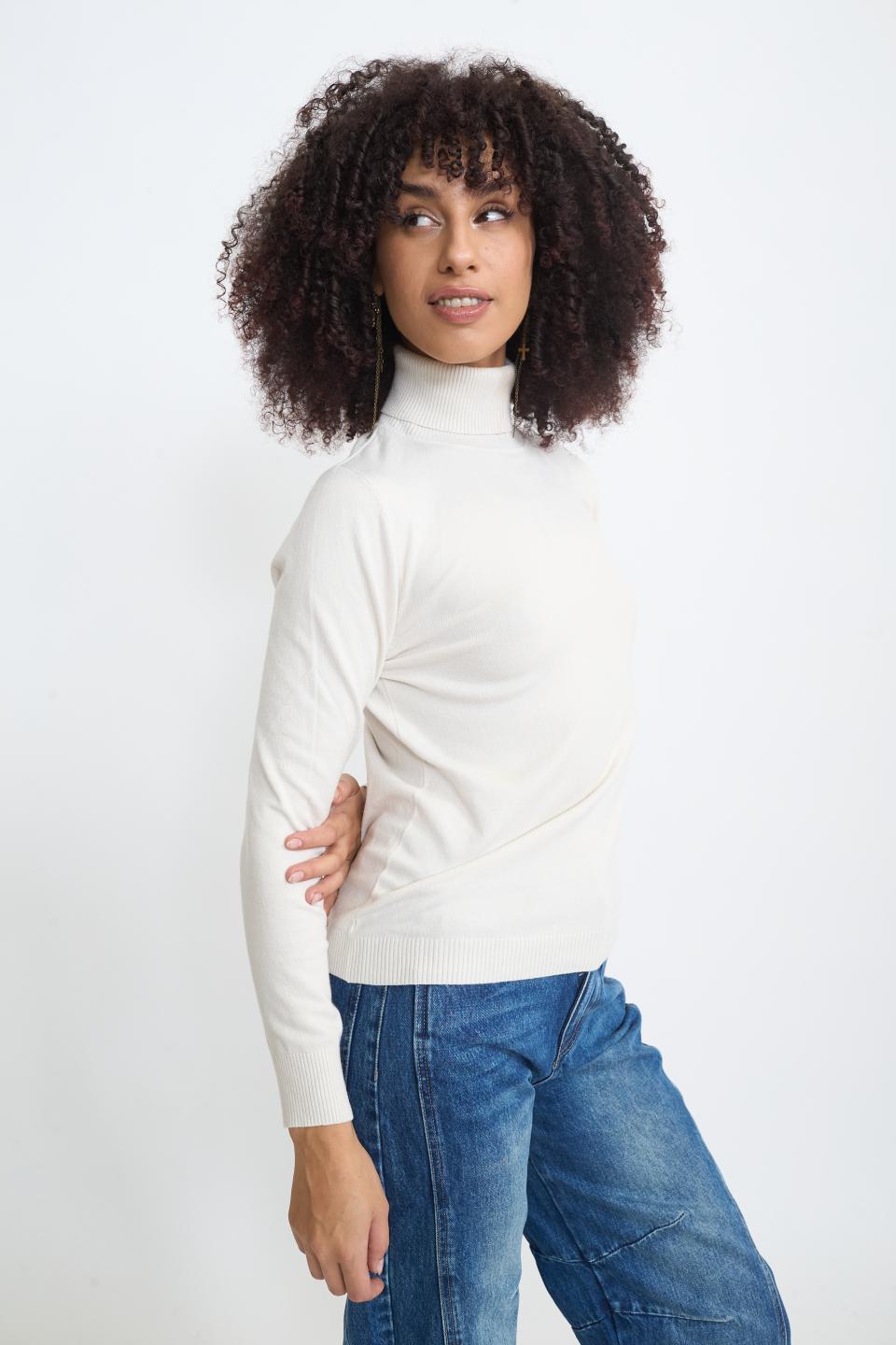 Maglia collo alto latte - Autunno - Inverno 2025 | Brend