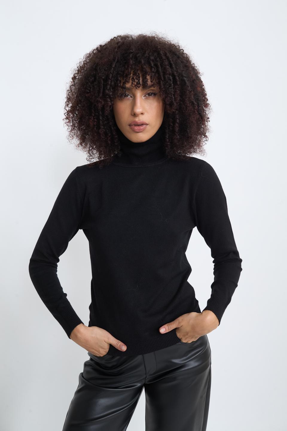 Maglia collo alto nero - Autunno - Inverno 2025 | Brend