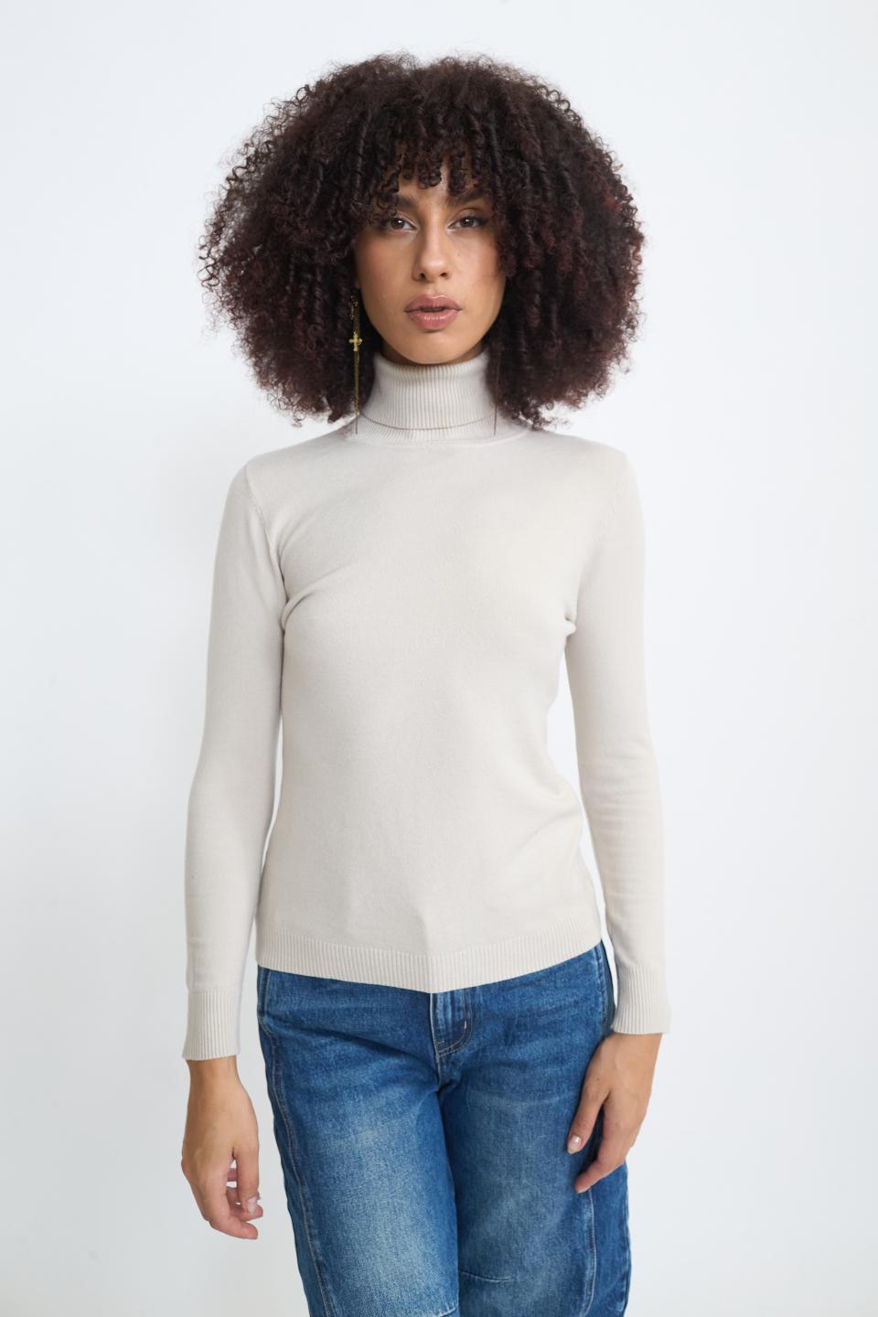 Maglia collo alto tortora - Autunno - Inverno 2025 | Brend