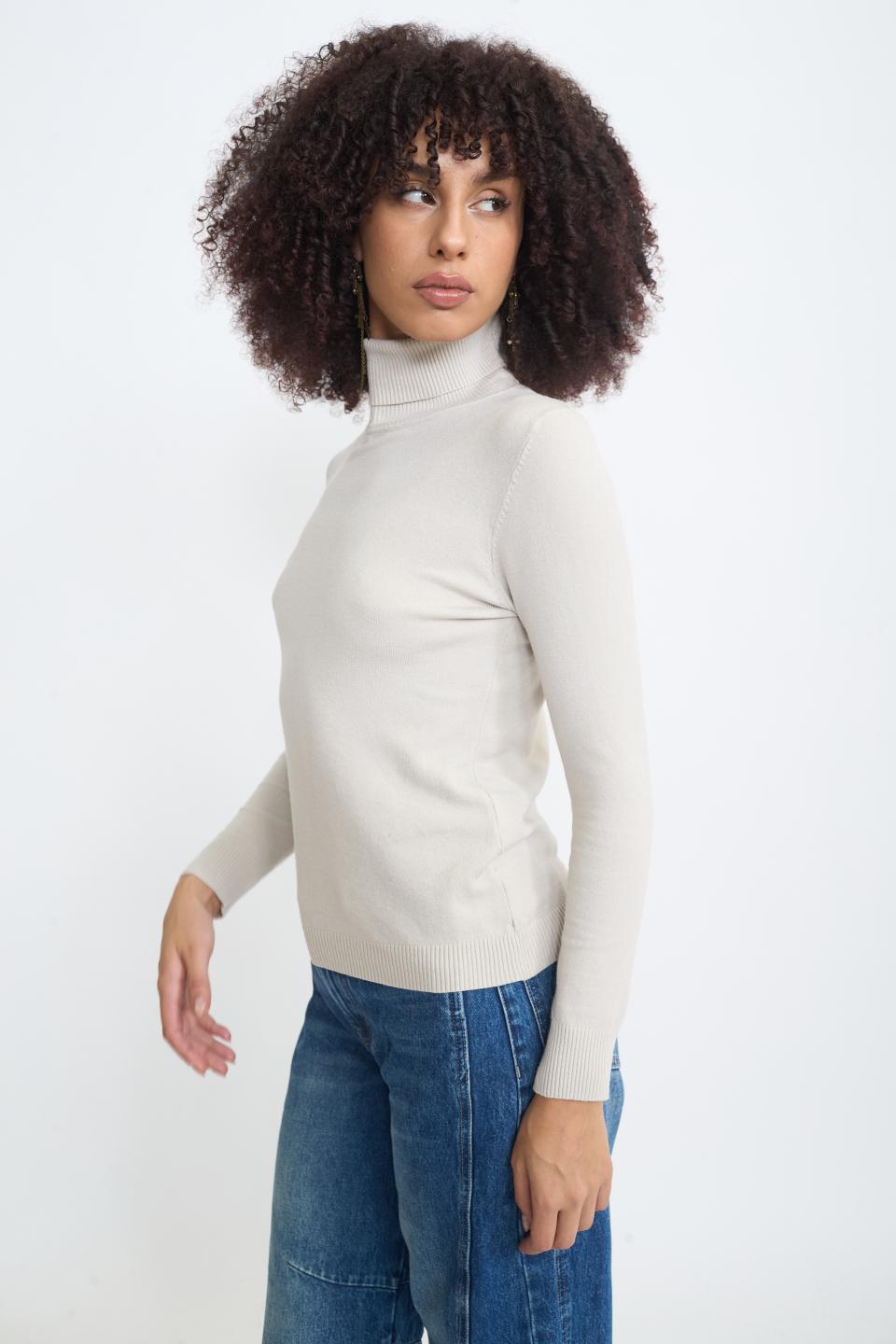 Maglia collo alto tortora - Autunno - Inverno 2025 | Brend