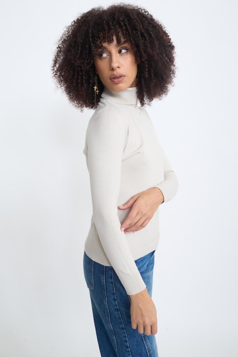 Maglia collo alto tortora - Autunno - Inverno 2025 | Brend