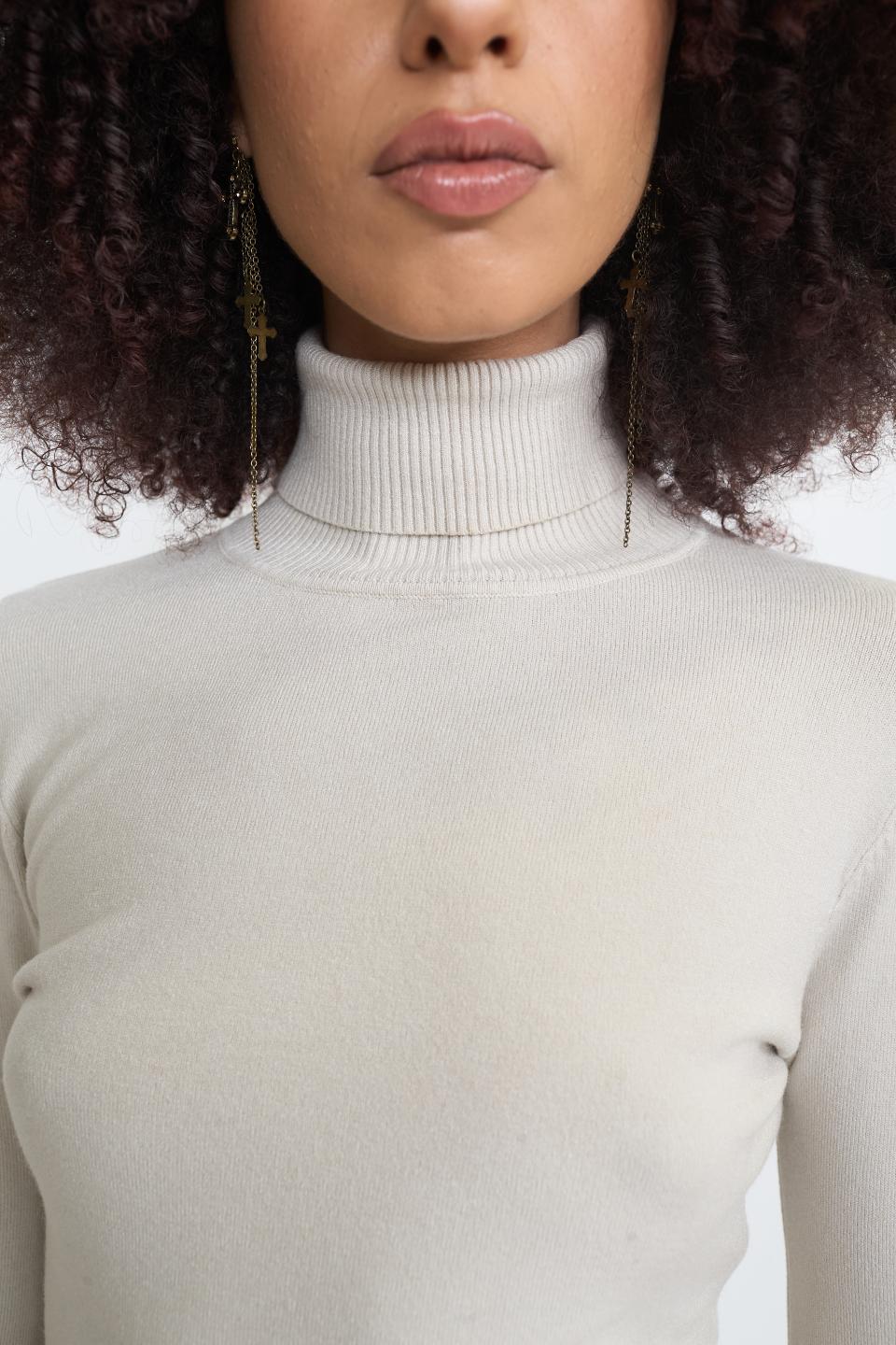 Maglia collo alto tortora - Autunno - Inverno 2025 | Brend