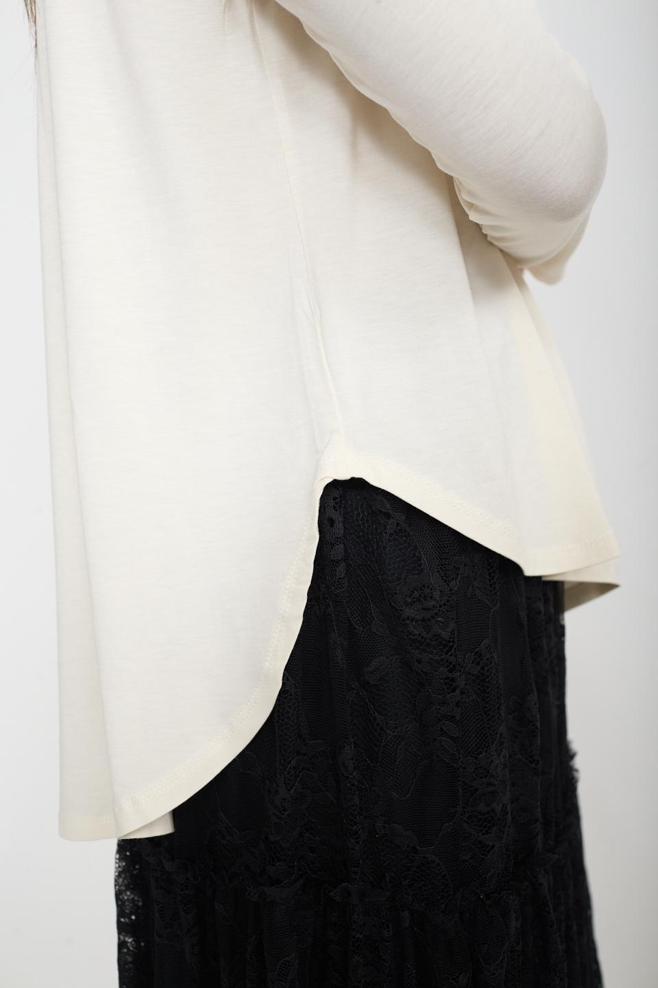Maxi maglia stondata avorio - Autunno - Inverno 2026 | Brend