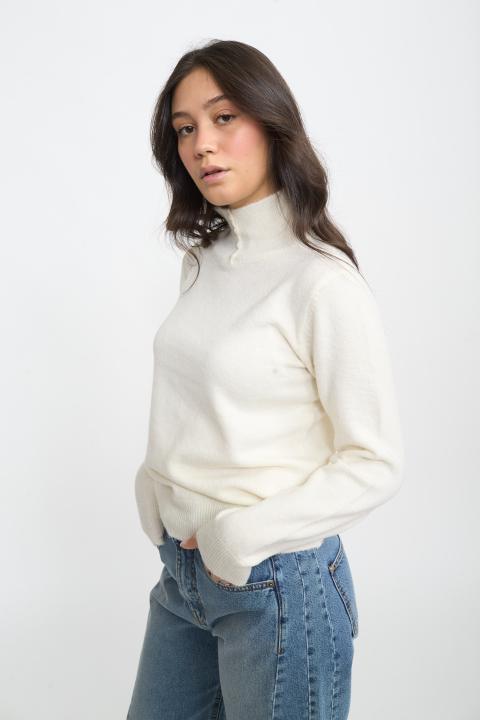 Maglia collo alto bianco - Autunno - Inverno 2025 | Brend