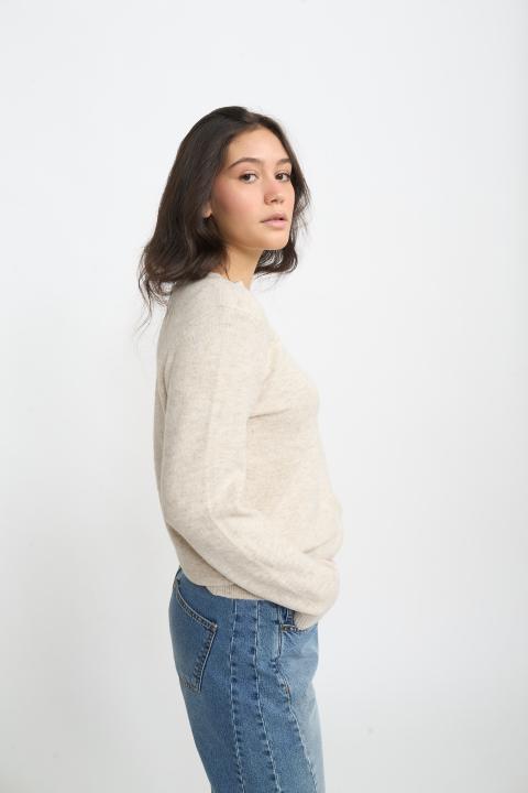 Maglia girocollo beige - Autunno - Inverno 2025 | Brend