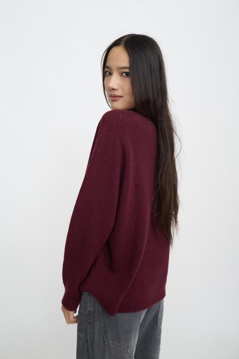 Maglia collo alto costine burgundy - Autunno - Inverno 2025 | Brend