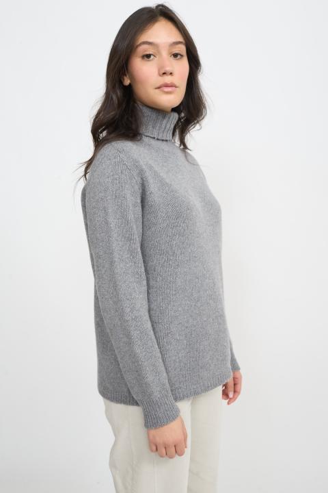 Maglia collo alto costine grigio - Autunno - Inverno 2025 | Brend