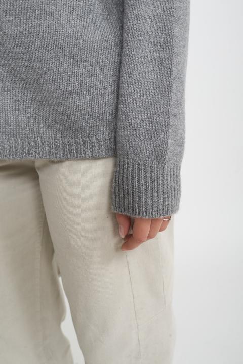 Maglia collo alto costine grigio - Autunno - Inverno 2025 | Brend