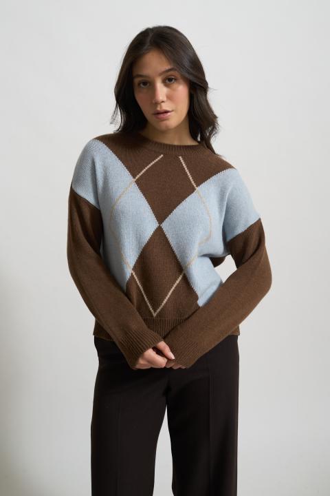 Maglia girocollo rombi moro - Autunno - Inverno 2025 | Brend