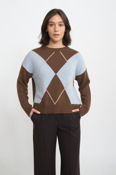 Maglia girocollo rombi moro - Autunno - Inverno 2025 | Brend