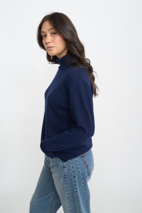 Maglia collo alto lana blu - Autunno - Inverno 2025 | Brend