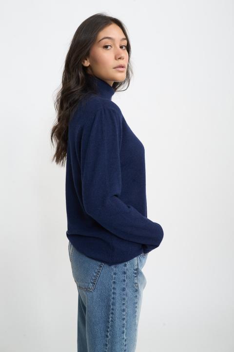 Maglia collo alto lana blu - Autunno - Inverno 2025 | Brend