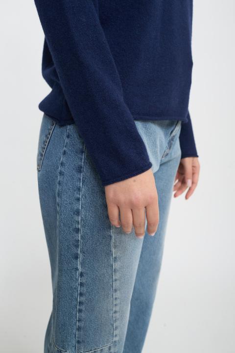 Maglia collo alto lana blu - Autunno - Inverno 2025 | Brend