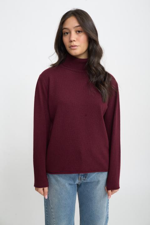 Maglia collo alto lana burgundy - Autunno - Inverno 2025 | Brend