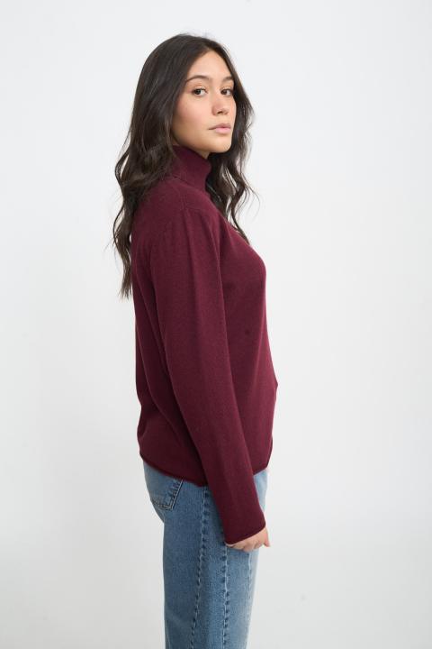 Maglia collo alto lana burgundy - Autunno - Inverno 2025 | Brend