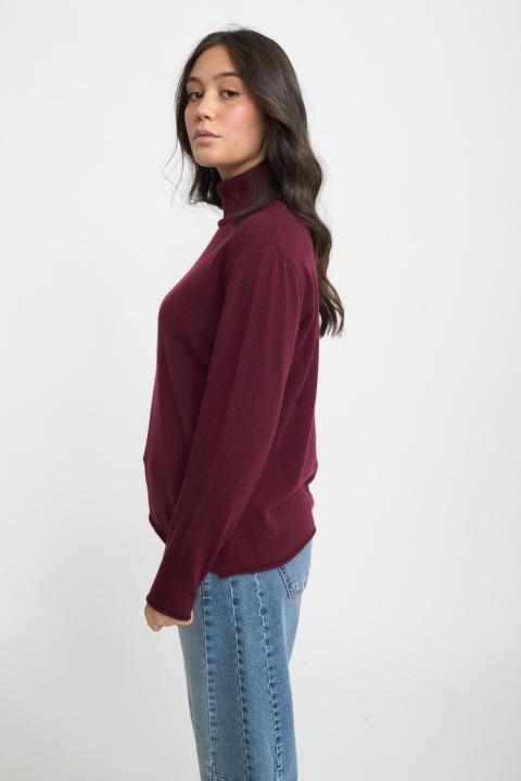Maglia collo alto lana burgundy - Autunno - Inverno 2025 | Brend