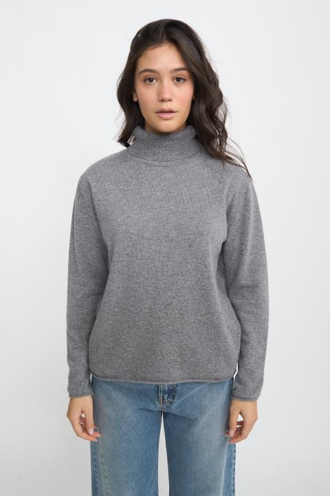 Maglia collo alto lana grigio - Autunno - Inverno 2025 | Brend