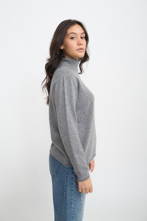 Maglia collo alto lana grigio - Autunno - Inverno 2025 | Brend