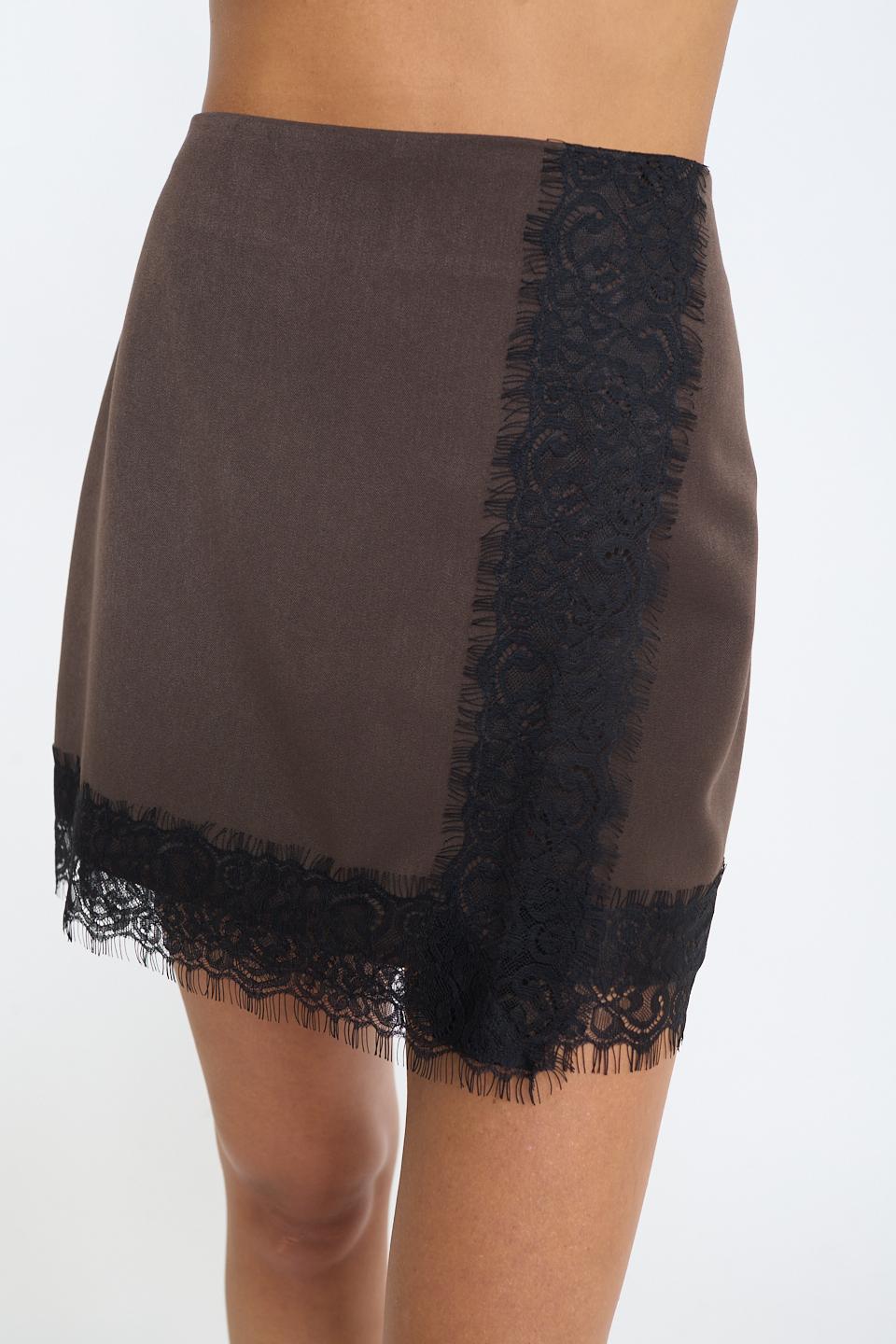 Minigonna portafoglio pizzo moro - Autunno - Inverno 2025 | Brend