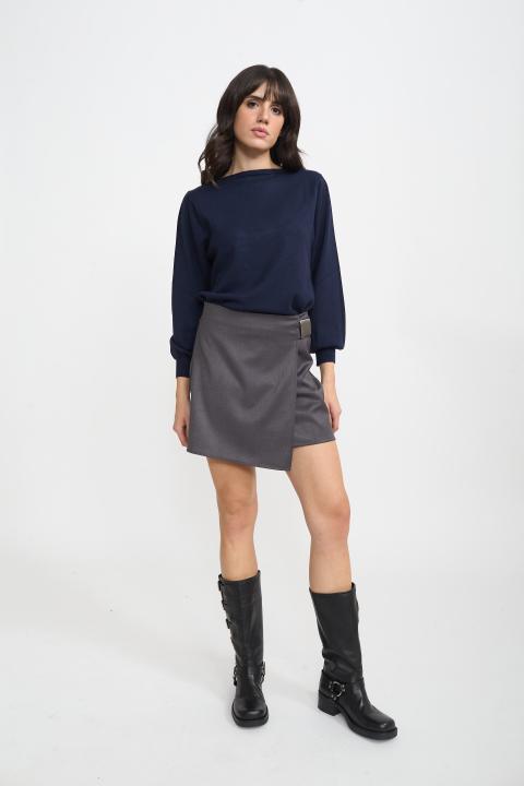 Minigonna portafoglio grigio - Autunno - Inverno 2025 | Brend