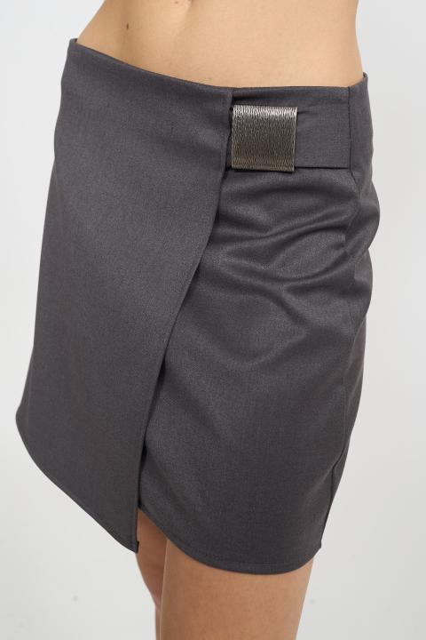 Minigonna portafoglio grigio - Autunno - Inverno 2025 | Brend