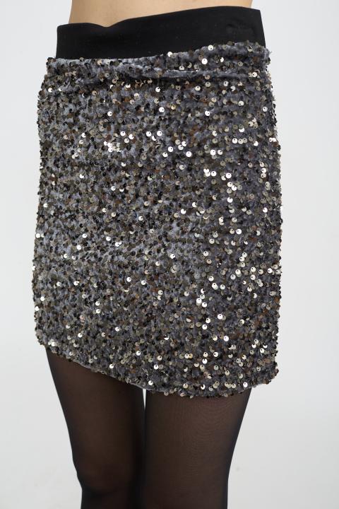 Minigonna paillettes grigio - Autunno - Inverno 2025 | Brend