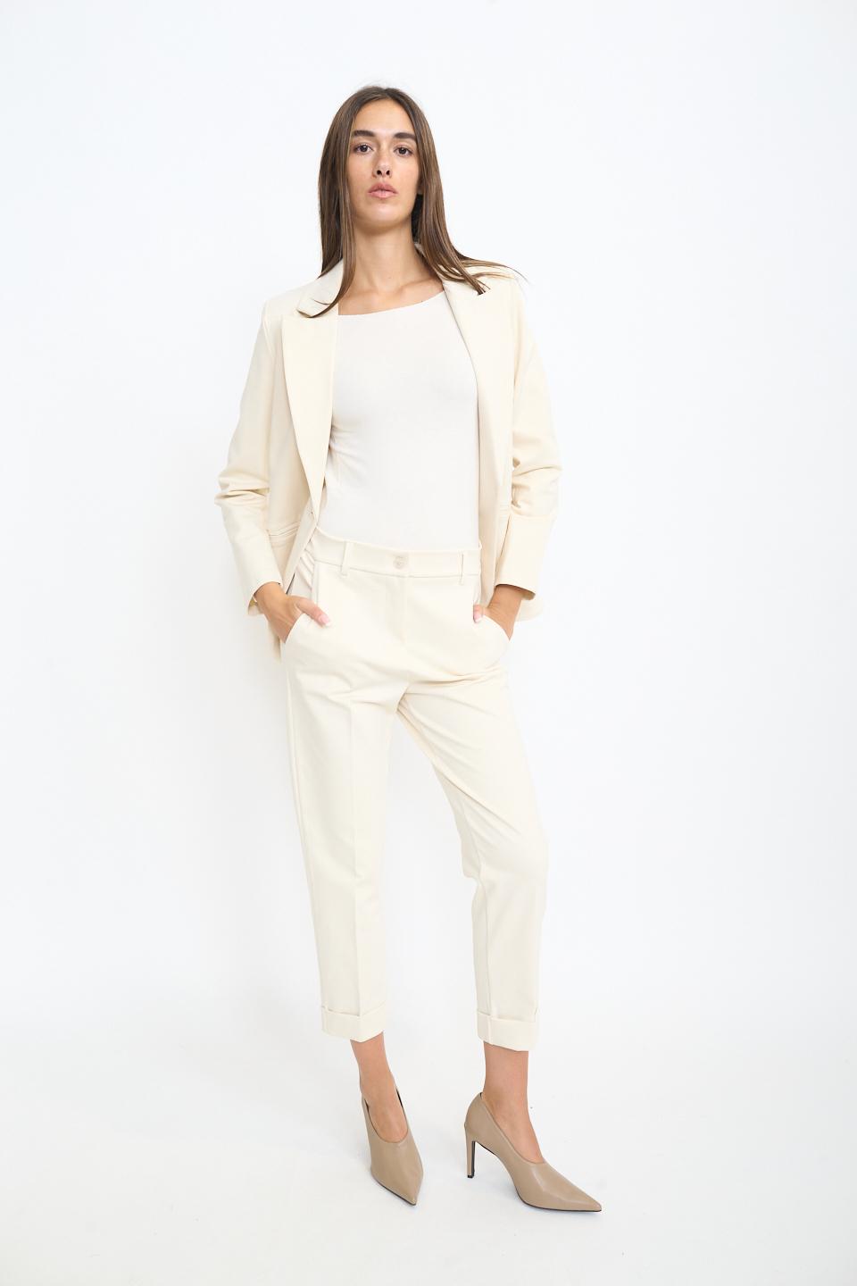 Pantalone risvolto punto Milano gesso - Autunno - Inverno 2025 | Brend