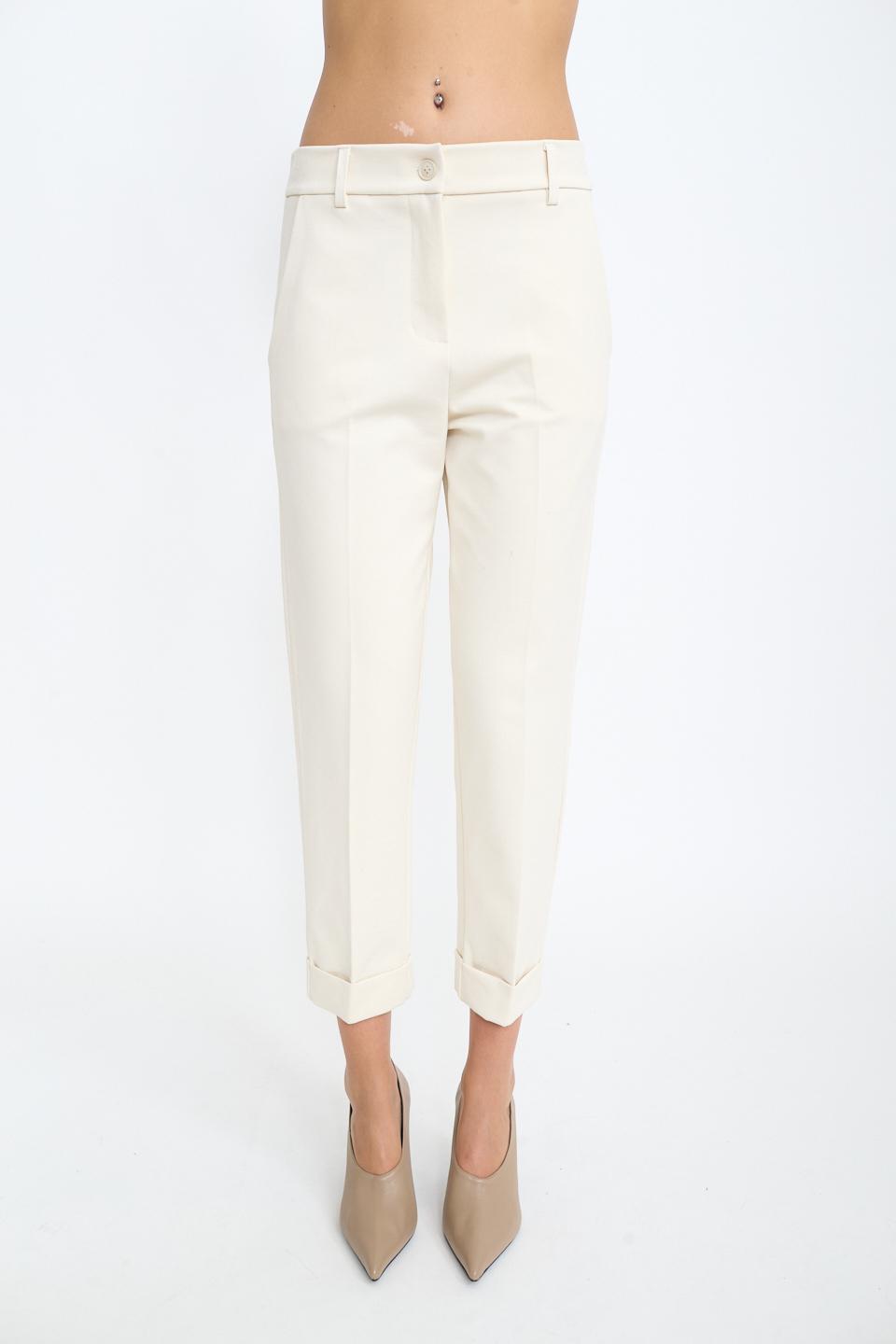 Pantalone risvolto punto Milano gesso - Autunno - Inverno 2025 | Brend