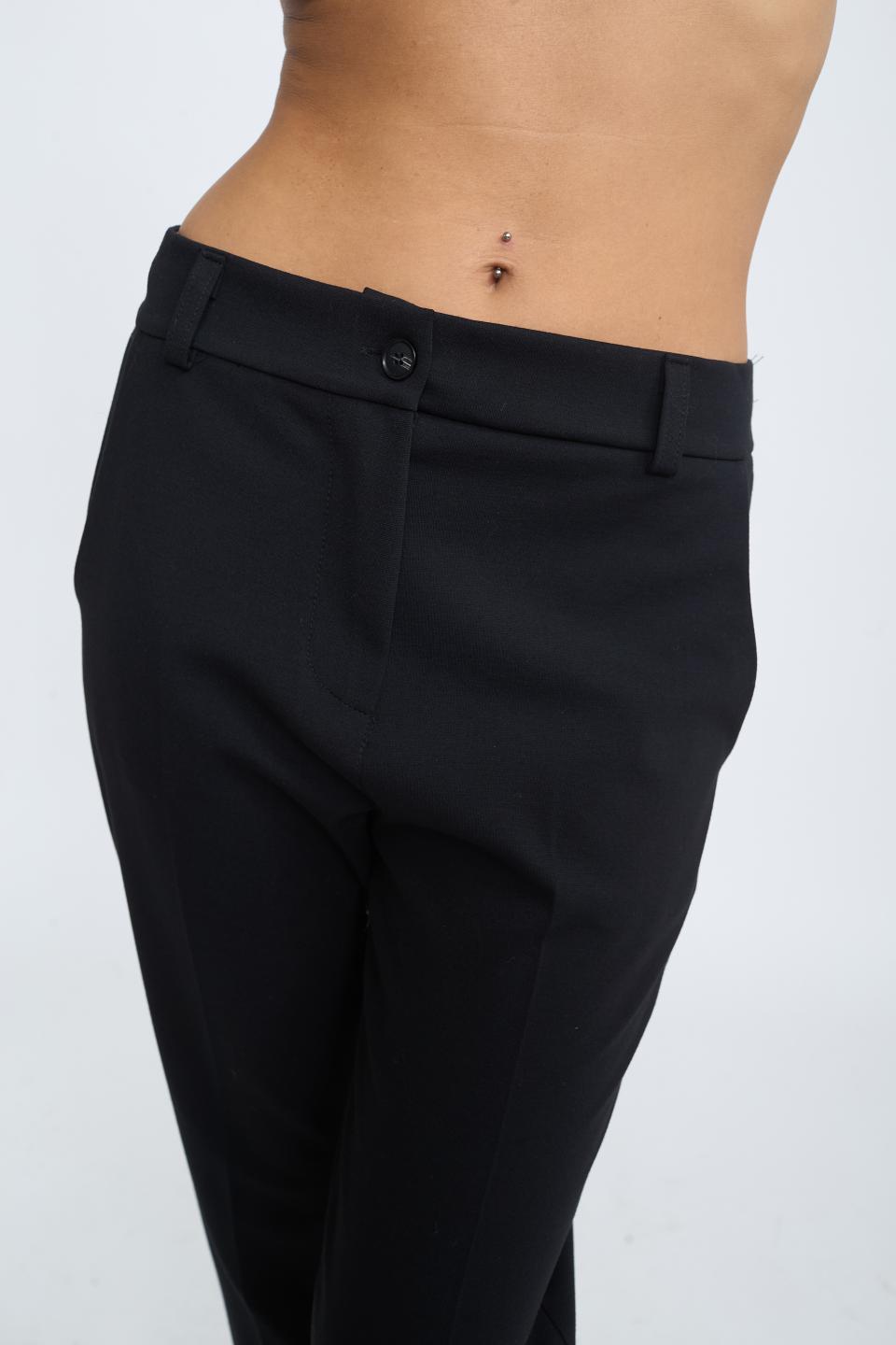Pantalone risvolto punto Milano nero - Autunno - Inverno 2025 | Brend