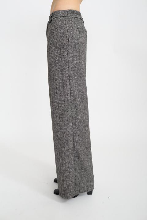 Pantalone palazzo spigato nero - Autunno - Inverno 2025 | Brend