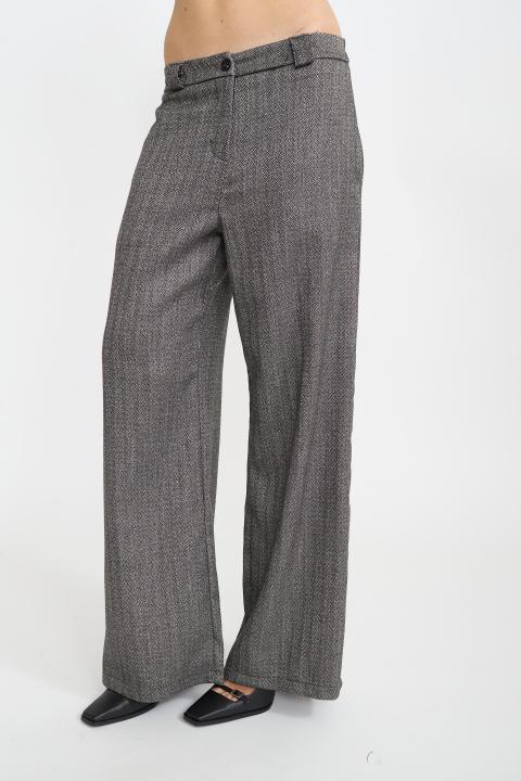 Pantalone palazzo spigato nero - Autunno - Inverno 2025 | Brend