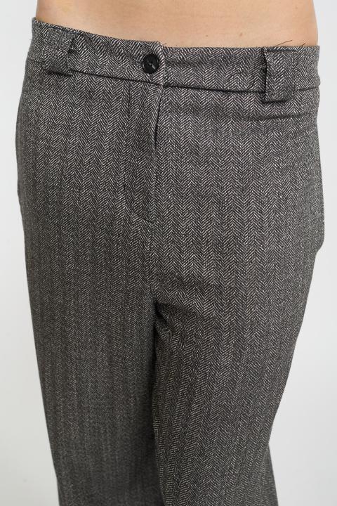 Pantalone palazzo spigato nero - Autunno - Inverno 2025 | Brend