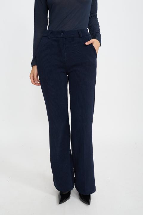 Pantalone flare velluto blu - Autunno - Inverno 2025 | Brend