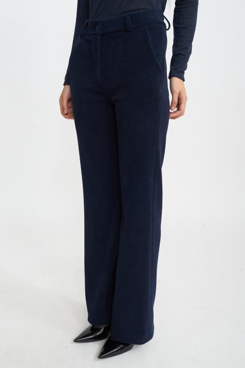 Pantalone flare velluto blu - Autunno - Inverno 2025 | Brend