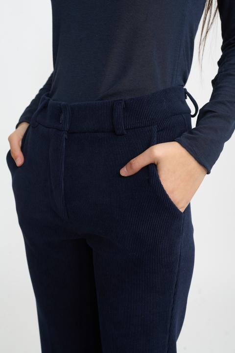 Pantalone flare velluto blu - Autunno - Inverno 2025 | Brend