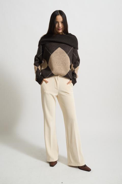 Pantalone flare velluto panna - Autunno - Inverno 2025 | Brend