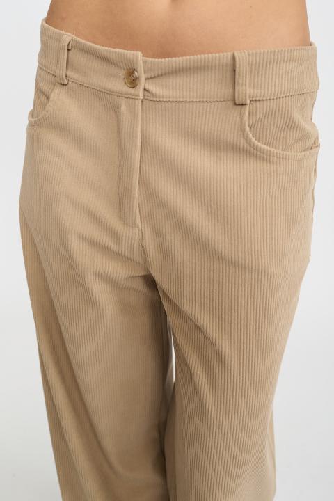 Pantalone palazzo velluto beige - Autunno - Inverno 2025 | Brend