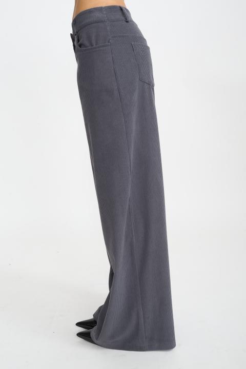 Pantalone palazzo velluto grigio - Autunno - Inverno 2025 | Brend