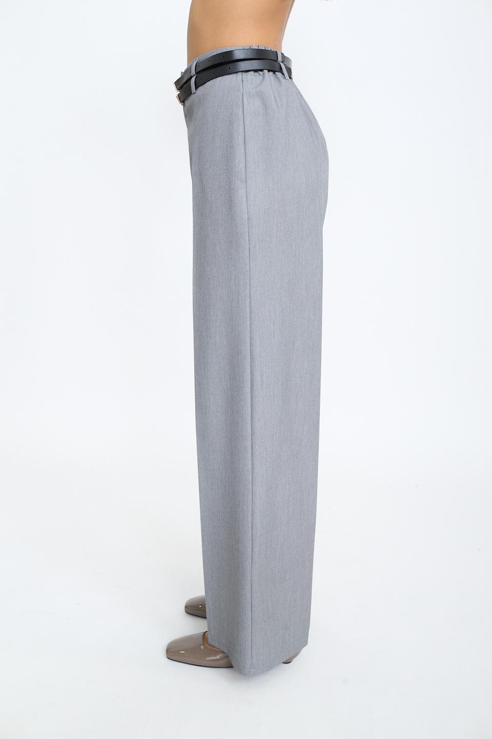 Pantalone palazzo doppia cintura grigio - Autunno - Inverno 2025 | Brend